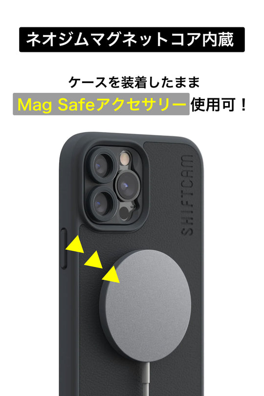 レンズマウント付きレザー調カメラケース iPhone 13 Pro Max